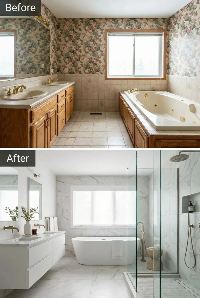 befor after washroom